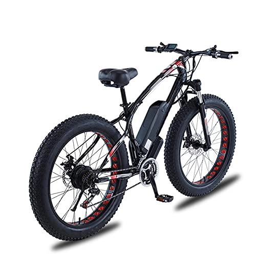 Electric Mountain Bike : YIZHIYA Electric Bike, 26" Electric Mountain Bicycle, Hidden Removable Lithium Battery, 21 Speed Snowmobile Adults E-bike, for Outdoor Cycling Travel Work Out City Commute Ebike, Black, 48V 13AH 750W