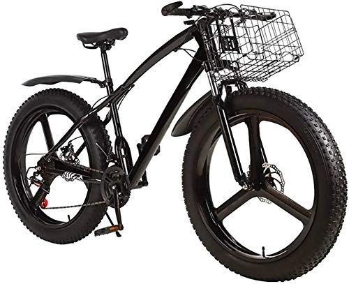 Fat Tyre Mountain Bike : 3 wheel bikes for adults, Ebikes Fat Tire Mens Outroad Mountain Bike, 3 Spoke 26 in Double Disc Brake Bicycle Bike for Adult Teens
