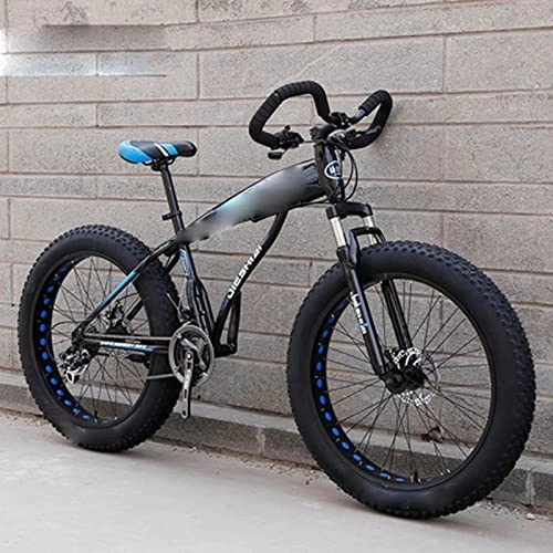 Fat Tyre Mountain Bike : FAXIOAWA 26 Inch Thick Tire Ultra-wide Variable Speed Big Wheel Mountain Bike, Snowmobile Adult Student Bicycle (blue 21)