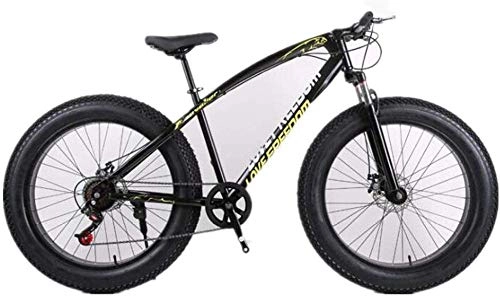 Fat Tyre Mountain Bike : Kids' Bikes Dual Suspension Mountain Bikes Mountain Bike 26 Inch Wheel Double Disc Brake Wide Tire City Road Bicycle (Color : Yellow Size : 21 speed)-24_speed_Black