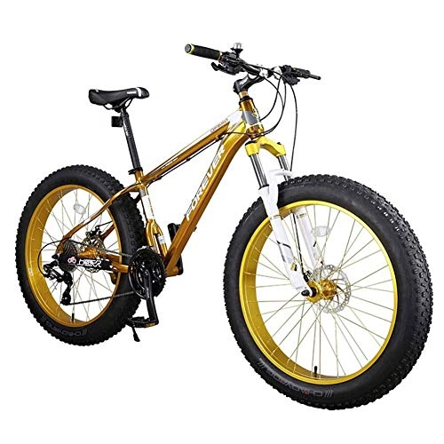Fat Tyre Mountain Bike : TIANQIZ Speed ​​mountain Bike 26 * 4.0 Inches Fat Tire Adult Bike Suspension Fork With All-terrain Trail Bike / Dual Disc Brakes Aluminum Frame MTB Bike Snow Bike (Color : Yellow)