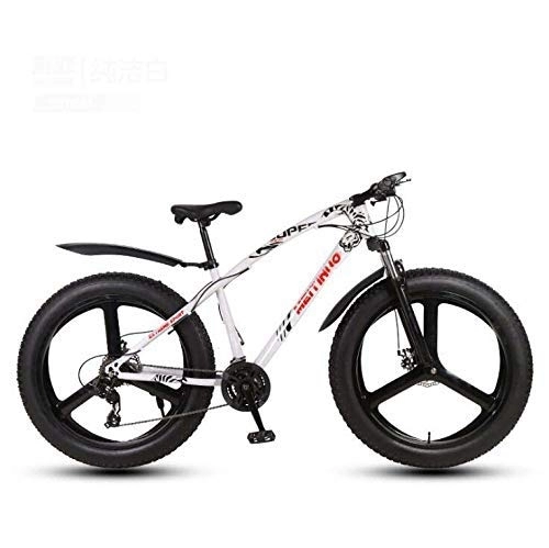 Fat Tyre Mountain Bike : WJSW 26 Inch Fat Tire Mountain Bike Bicycle for Adults, Hardtail MTB Bike, High Carbon Steel Frame Suspension Fork, Double Disc Brake