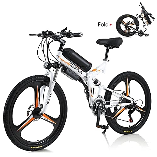 Folding Electric Mountain Bike : Hyuhome Electric Bike for Adult Men Women, Folding Bike 48V 10A Lithium-Ion Battery Foldable 26" Mountain E-Bike with 21-Speed Shimano Transmission System Easy To Folding