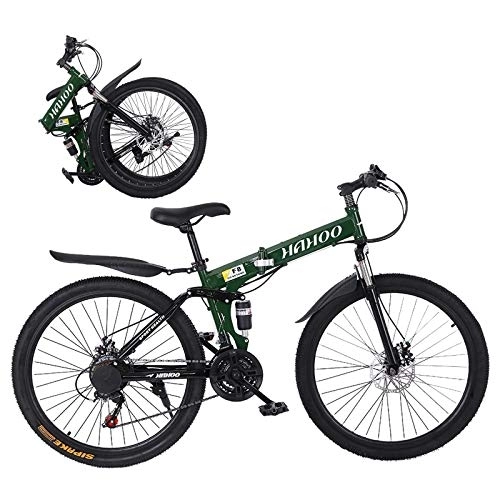 Folding Mountain Bike : Adult Road Racing Bike Folding Mountain Bike for Men 26 Inch 21 Speed Road Bike City Commuter Bicycle with Dual Disc Brakes Folding Bike Non-Slip Bike City Riding ?Bicycle for