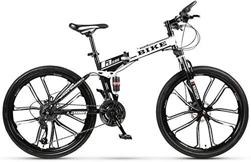Folding Mountain Bike : BECCYYLY Mountain bike Foldable MountainBike 24 / 26 Inches, MTB Bicycle with 10 Cutter Wheel bicycle (Color : 21-stage shift, Size : 26inches)