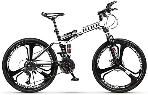 Folding Mountain Bike : BECCYYLY Mountain bike Foldable MountainBike 24 / 26 Inches, MTB Bicycle with 3 Cutter Wheel, bicycle (Color : 24-stage shift, Size : 26inches)