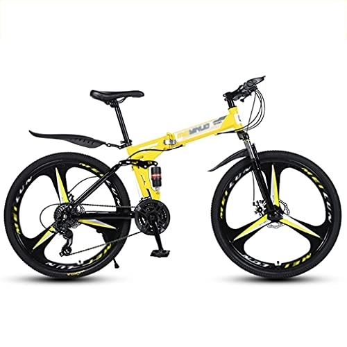 Folding Mountain Bike : Children's bicycle 26 Inch Folding Mountain Bike Full Suspension 24 Speed High-Tensile Carbon Steel Frame MTB with Dual Disc Brake for Men and Women ( Color : Style2 , Size : 26inch24 speed )