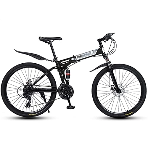 Folding Mountain Bike : Children's bicycle Adults Folding Mountain Bike, Full Suspension 21 Speed Shifting Road Bike Dual Disc Brake Road Bicycle Mountain Bicycle for Men and Women ( Color : Style3 , Size : 26inch27 speed )