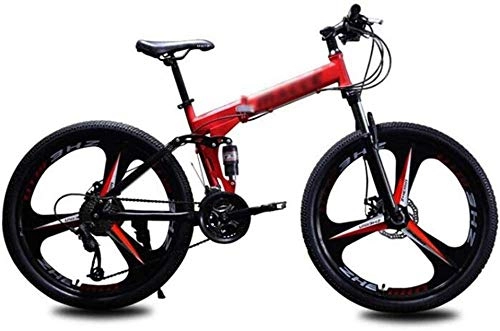 Folding Mountain Bike : Comfort & Cruiser Bikes Kids' Bikes Mountain Bikes Folding 24 Inches Wheels City Road Bike Outdoor Folding Bicycle (Color : Red Size : 27 Speed)-24_Speed_Red