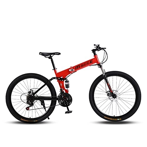 Folding Mountain Bike : Folding Bicycle 24 Inch / 26 Inch Variable Speed Shock Absorption Bicycle Disc Brake Student Mountain Bike(Size:26in)