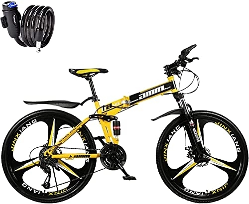 Folding Mountain Bike : Folding Bike, 27 Speed Mountain Bike, Spoke Wheels Dual Suspension Folding Bike 26 Inches, Steel Frame 13