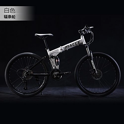 Folding Mountain Bike : HIKING BK 21 speed Folding Mountain bike Bicycle 24-inch Male and female students Shift Double shock absorber Adult Commuter foldable bike Dual disc brakes-B 165x94cm(65x37inch)