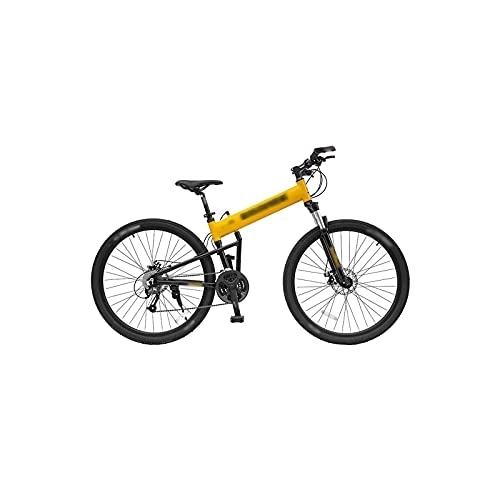 Folding Mountain Bike : IEASEzxc Bicycle Aluminum Alloy Folding Mountain Bike 29"30Speed Adult Off Road Oil Pressure Disc Brake Cycling For Men And Women (Color : Yellow)