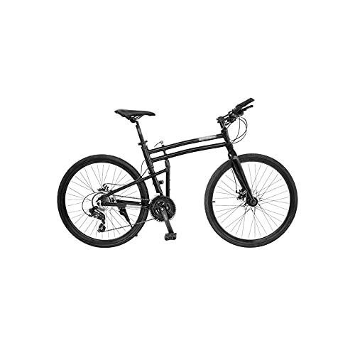 Folding Mountain Bike : IEASEzxc Bicycle Variable Speed Adult Folding Bike Frame Hydraulic Disc Brake City Riding 24 / 26 Inch Wheel Aluminum Alloy Anti-Rust Bicycle (Color : Black, Size : 27_26)