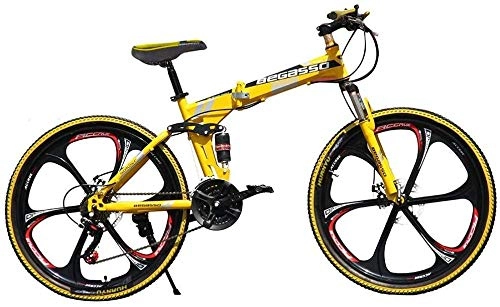 Folding Mountain Bike : meimie00 26-Zoll-MTB-Fahrrad mit Variabler Geschwindigkeit faltbares Unisex-Pendlerfahrrad faltbares Mountainbike und Offroad-Fahrrder mit Variabler Geschwindigkeit fr Mnner und Frauen-yellow