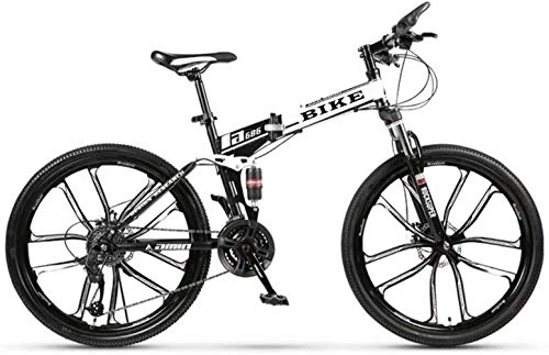 Folding Mountain Bike : Mountain Bike, Foldable MountainBike 24 / 26 Inches, MTB Bicycle Foldable Mountain Bikes with Kettle frame Adjustable Seat for Women Men Girls Boys, 21-stage shift, 24inches