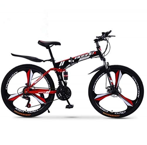 Folding Mountain Bike : PYROJEWEL Mountain Bike Folding Bikes, 27Speed Double Disc Brake Full Suspension AntiSlip, OffRoad Variable Speed Racing Bikes for Men And Women Outdoor sports (Color : A1)