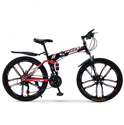 Folding Mountain Bike : PYROJEWEL Mountain Bike Folding Bikes, 27Speed Double Disc Brake Full Suspension AntiSlip, OffRoad Variable Speed Racing Bikes for Men And Women Outdoor sports (Color : A3)
