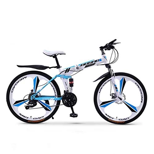 Folding Mountain Bike : PYROJEWEL Outdoor sports Mountain Bike Folding Bikes, 27Speed Double Disc Brake Full Suspension AntiSlip, OffRoad Variable Speed Racing Bikes for Men And Women Outdoor sports (Color : B1)