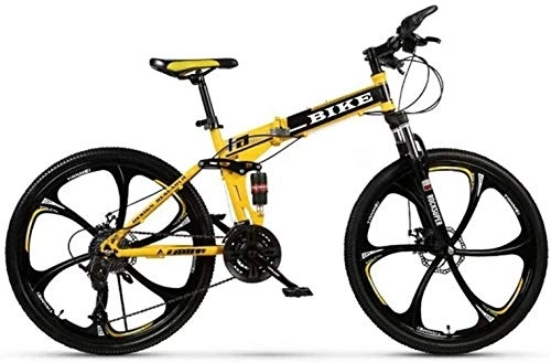 Folding Mountain Bike : SEESEE.U Foldable Mountain Bikes, Hardtail Mountain Bicycle 24 / 26 Inches with Kettle frame Adjustable Seat High-carbon Steel for women, men, girls, boys, 21-stage shift, 24inches