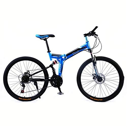 Folding Mountain Bike : Zhangxiaowei Bicycles Overdrive Hardtail Mountain Bike Foldable Bicycle 26" Wheel 21 Speed Blue, 21 speed