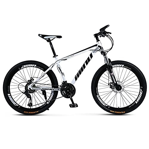 Mountain Bike : 26 Inch Outroad Moutain Bike 21 / 24 / 27 / 30 Speeds MTB High Carbon Steel Frame Full Spoke Wheel Double Disc-Brake Sports Exercise Fitness City Bicycle White Black-30sp