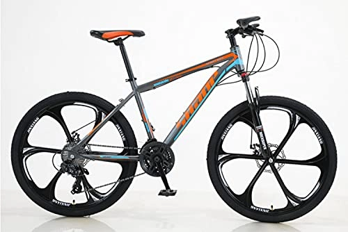 Mountain Bike : Bicycle Mountain Bike 26 Inch 21 Variable Speed Cross-country Shock Absorption All-in-one Mountain Bike 6 Spokes
