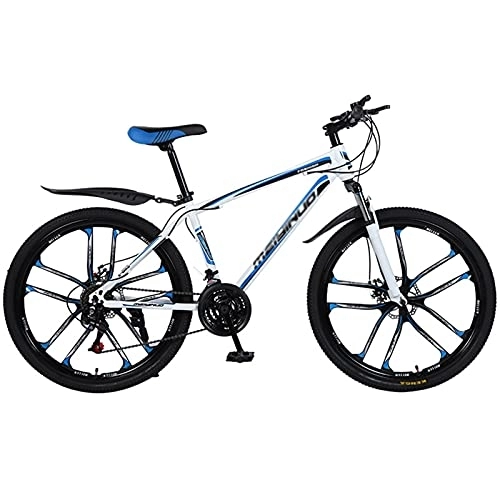 Mountain Bike : Children's bicycle 26 Inch Mountain Bike, Adults Mountain Trail Bicycle High Carbon Steel Bold Suspension Frame 27 Speed ​​Dual Disc Brake for Men and Women ( Color : Style2 , Size : 26inch27 speed )