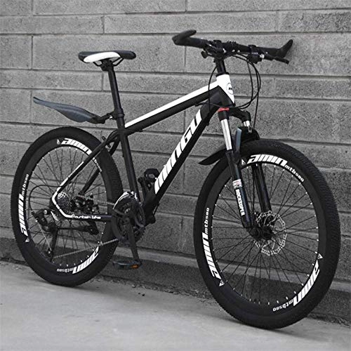 Mountain Bike : Comfort & Cruiser Bikes Kids' Bikes Mountain Folding Bicycle High Carbon Steel Double Shock Absorber Bicycle 26 Inch (Color : White Size : 24 Speed)-30_Speed_Black_Blue