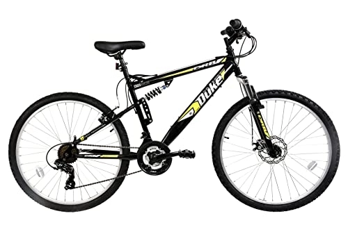 Mountain Bike : Dallingridge Duke DS Full Suspension Mountain Bike, 26" Wheel - Black / Yellow