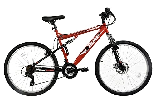 Mountain Bike : Dallingridge Duke DS Full Suspension Mountain Bike, 26" Wheel - Red / Black