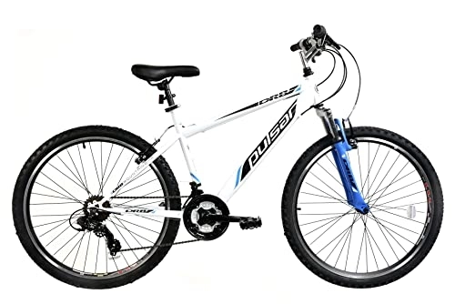 Mountain Bike : Dallingridge Pulsar Hardtail Mountain Bike, 26" Wheel - Ice White / Blue
