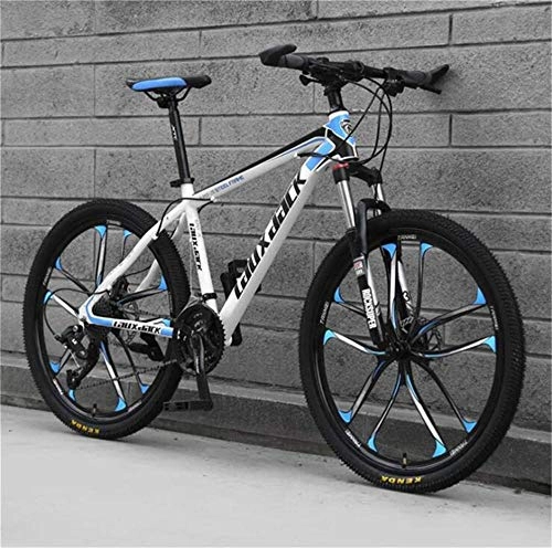 Mountain Bike : Dual Suspension Mountain Bikes Comfort & Cruiser Bikes High-carbon Steel MTB Bicycle 26 Inch Wheel Dual Disc Brakes Sports Leisure (Color : Black red Size : 24 speed)-21_speed_White_Red