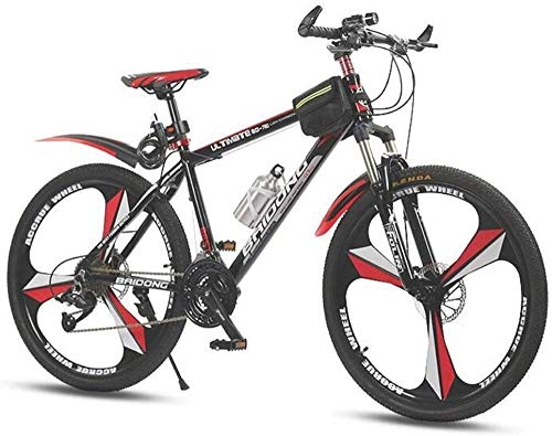 Mountain Bike : Dual Suspension Mountain Bikes Comfort & Cruiser Bikes Mountain Bike 26 Inch Wheels Dual Disc Brake Variable Speed Adult Bicycle (Color : White Size : 27 speed)-24_speed_Red