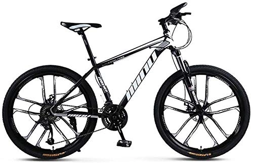 Mountain Bike : Dual Suspension Mountain Bikes Comfort & Cruiser Bikes Mountain Bike 26 Inches Wheels Bicycle For Adults Boys Dual Suspensio (Color : White blue Size : 27 speed)-21_speed_Black_White
