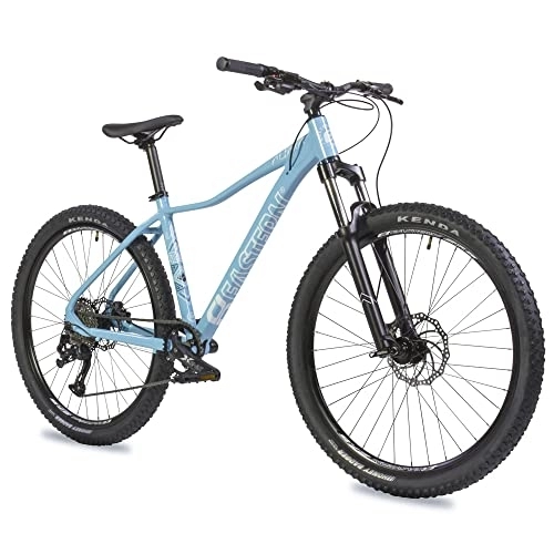 Mountain Bike : Eastern Bikes Alpaka 27.5" Lightweight MTB Mountain Bike, 9-Speed, Hydraulic Disc Brakes, Suspension Fork Available in 3 Frame Sizes. (17", Light Blue)