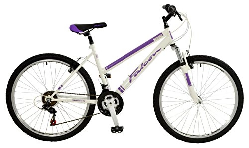 Mountain Bike : Falcon Women's Orchid Comfort Mountain Bike-White / Purple, 12 Years