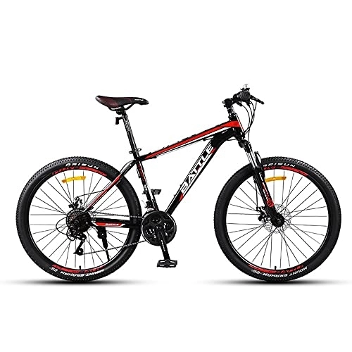 Mountain Bike : FAXIOAWA 24 Inch Mountain Bike with High Carbon Steel Frame and Double Disc Brake, 24 Speed Mountain Bike with Suspension Fork, Mens / Womens Hardtail Mountain Bicycle for Adults