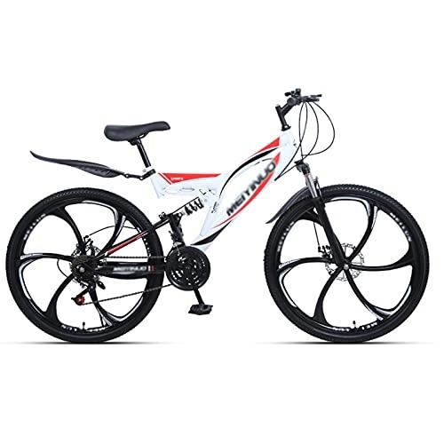 Mountain Bike : FAXIOAWA Children's bicycle 26 Inches Mountain Bike, Full Suspension 27 Speed ​​Gears Disc Brakes MTB Bicycle Dual Disc Brake, for Men and Women (Color : Style4, Size : 26inch24 speed)