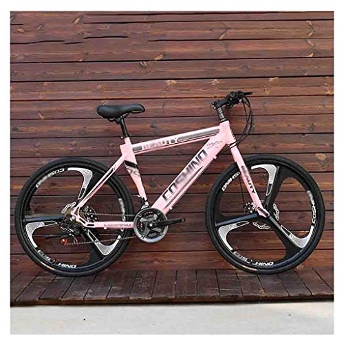 Mountain Bike : GAOTTINGSD Adult Mountain Bike Bicycles Adult Mountain Bike Men's MTB Road Bicycle For Womens 24 Inch Wheels Adjustable Double Disc Brake (Color : Pink, Size : 27 Speed)