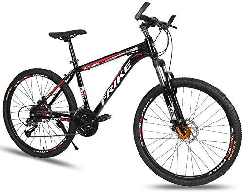 Mountain Bike : H-ei Mountain Bike, Road Bicycle, Hard Tail Bike, 26 Inch Bike, Carbon Steel Adult Bike, 21 / 24 / 27 Speed Bike, Colourful Bicycle (Color : Black red, Size : 24 speed)