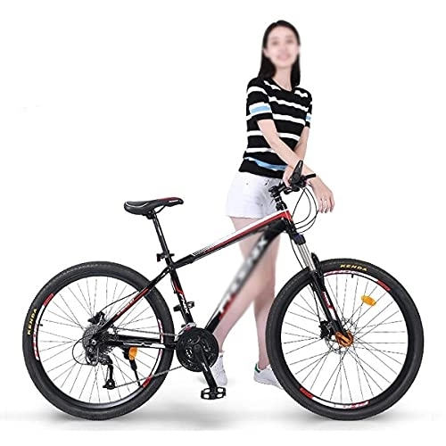 Mountain Bike : JAMCHE 26 / 27.5-Inch Wheel Mens Mountain Bike 17-Inch Alloy Frame 27 Speed with Dual Hydraulic Disc Brakes for a Path, Trail &Amp; Mountains / Red / 26 in