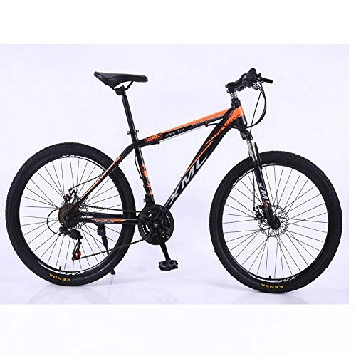 Mountain Bike : laonie Mountain bike 26 inch adult variable speed men and women cross-country racing shock absorption road bike-Black Orange_26 inches x 18.5 inches