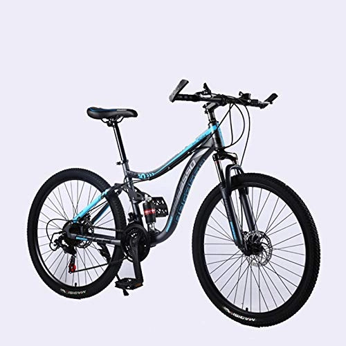 Mountain Bike : laonie Mountain Bike Variable Speed Bicycle 24 / 26 inch Adult Bike Male and Female Students Bicycle Double Disc Brake Mountain Bike-Sky Blue_24 inch