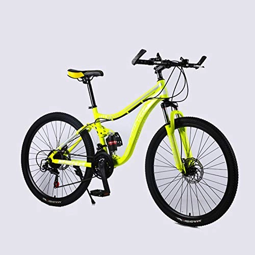 Mountain Bike : laonie Mountain Bike Variable Speed Bicycle 24 / 26 inch Adult Bike Male and Female Students Bicycle Double Disc Brake Mountain Bike-Yellow_24 inch