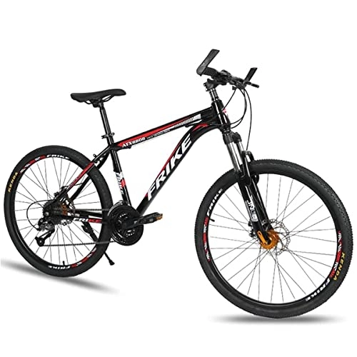 Mountain Bike : LZZB 26 Inches Mountain Bikes 21 / 24 / 27 Speed Aluminum Alloy Frame Dual Disc Brakes Full Suspension MTB for Boys Girls Men and Wome(Size:27 Speed, Color:Red) / Red / 21 Speed