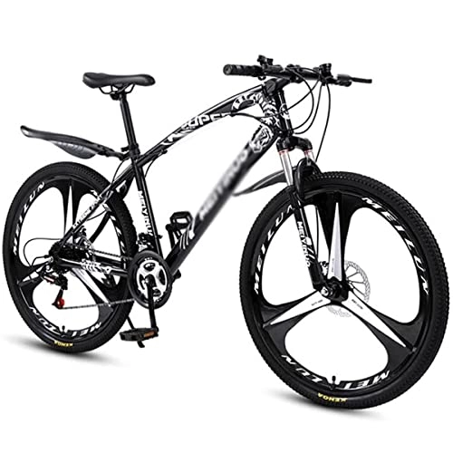 Mountain Bike : LZZB Adult Mountain Bike, 26-Inch Wheels Mens / Womens Carbon Steel Frame 21 / 24 / 27 Speed Full Suspension Disc Brakes for Boys Girls Men and Wome(Size:21 Speed, Color:Black) / Black / 27 Speed
