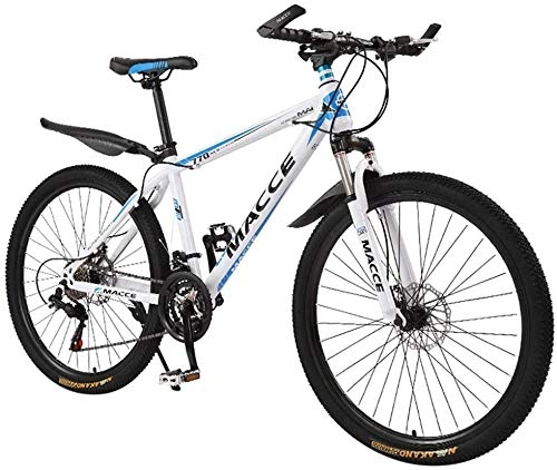 Mountain Bike : meimie00 26-inch carbon steel mountain bike 24-speed bike with full suspension MTB youth girls men boys women MTB bike mountain bike suspension fork youth bike kids bike bike-White_24 inches