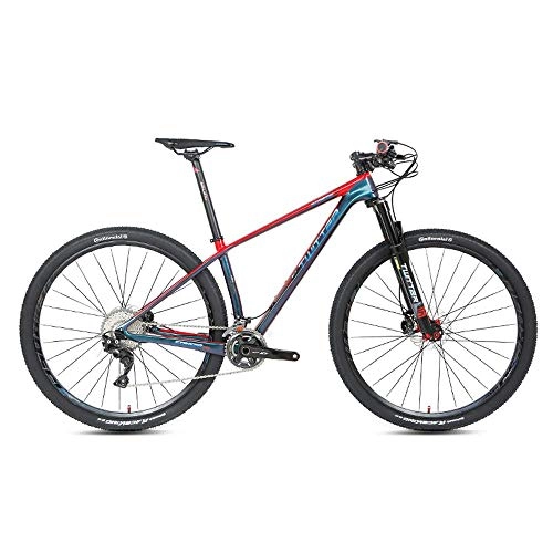 Mountain Bike : Mnjin Outdoor sports Carbon fiber mountain bike, XT27.5 inch 29 inch 22 speed 33 speed double disc brake adult men and women cross country mountaineering bicycle outdoor riding