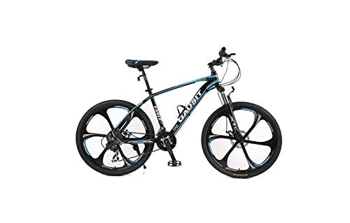 Mountain Bike : MOLVUS Mountain Bike Unisex Hardtail Mountain Bike 24 / 27 / 30 Speeds 26Inch 6-Spoke Wheels Aluminum Frame Bicycle with Disc Brakes and Suspension Fork, Blue, 30 Speed